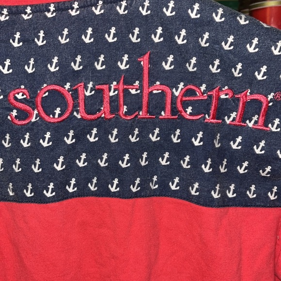 Simply Southern Collection Red Anchor Pattern zip sweatshirt Size XS - Picture 12 of 13